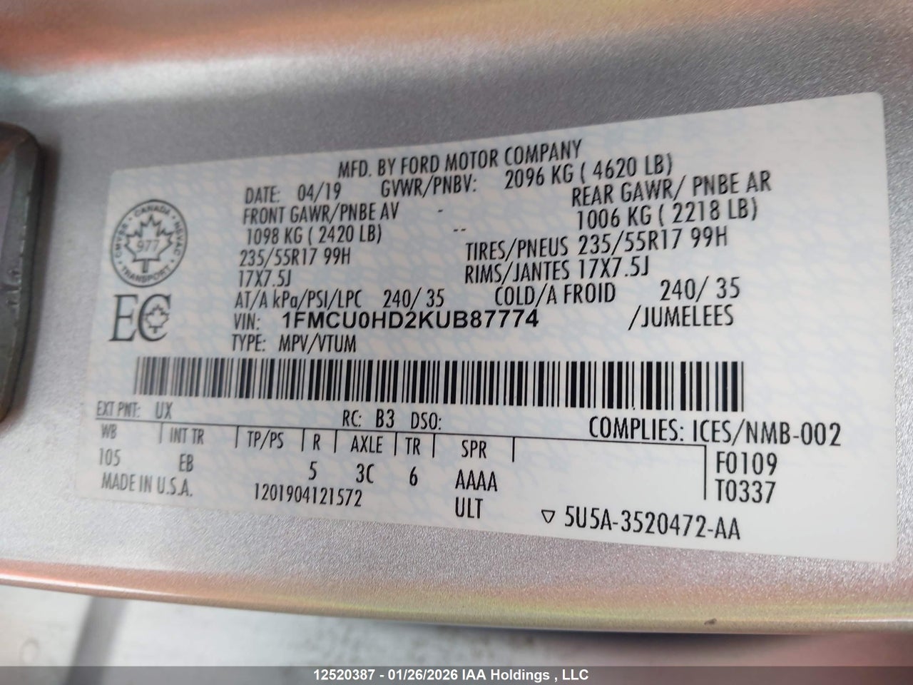 Image #/images/mount/1FMCU0HD2KUB87774_09.jpg for vehicle