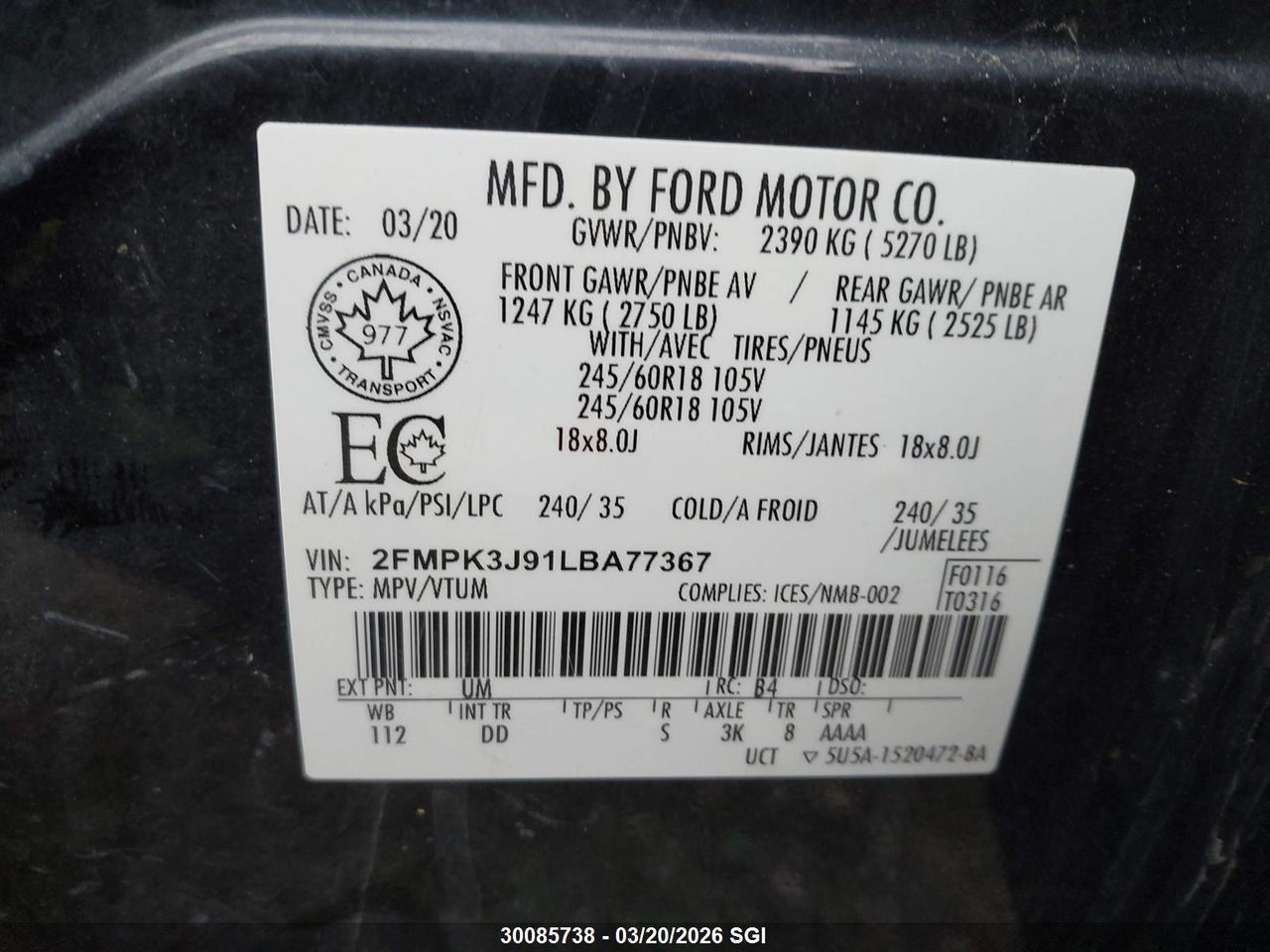 Image #/images/mount/2FMPK3J91LBA77367_09.jpg for vehicle