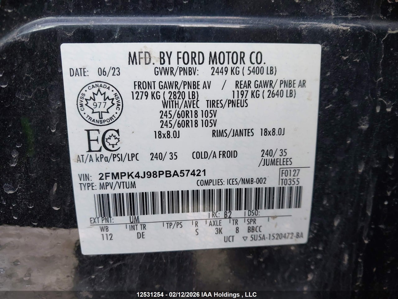 Image #/images/mount/2FMPK4J98PBA57421_09.jpg for vehicle