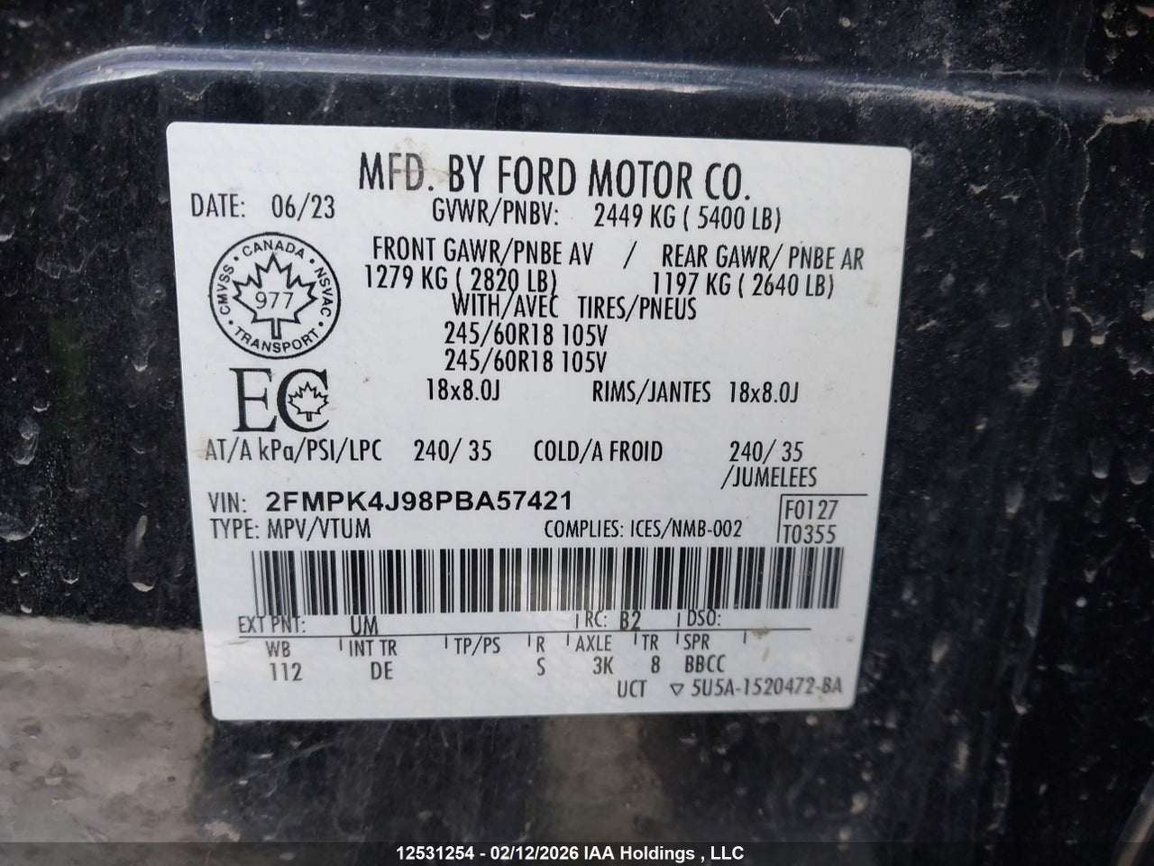 Image #/images/mount/2FMPK4J98PBA57421_18.jpg for vehicle