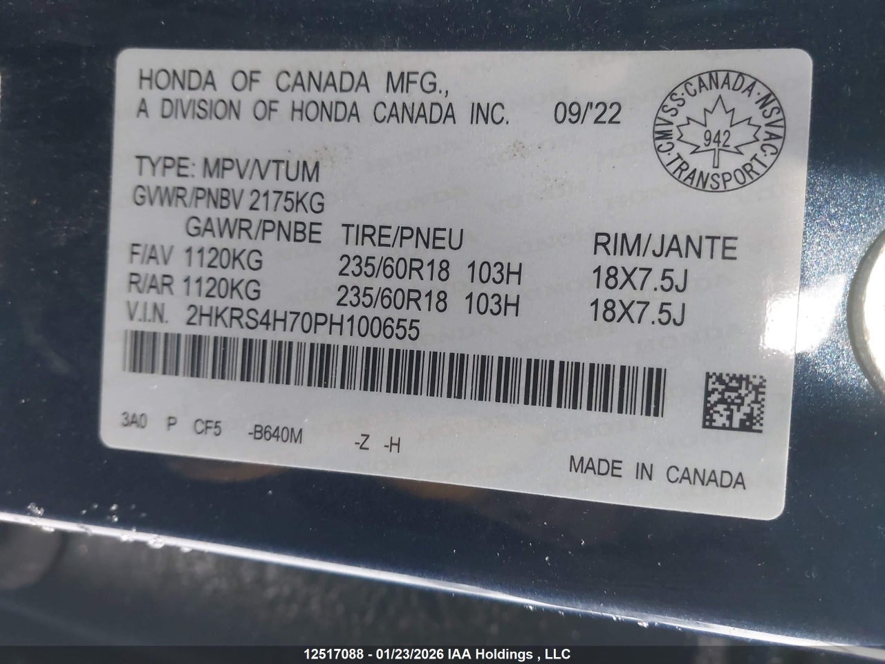 Image #/images/mount/2HKRS4H70PH100655_09.jpg for vehicle