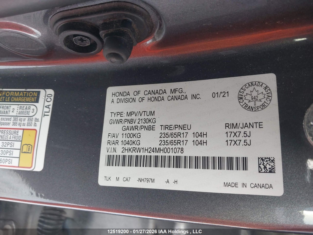 Image #/images/mount/2HKRW1H24MH001078_09.jpg for vehicle