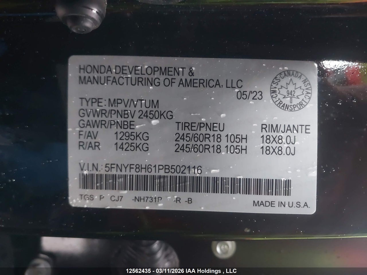 Image #/images/mount/5FNYF8H61PB502116_09.jpg for vehicle