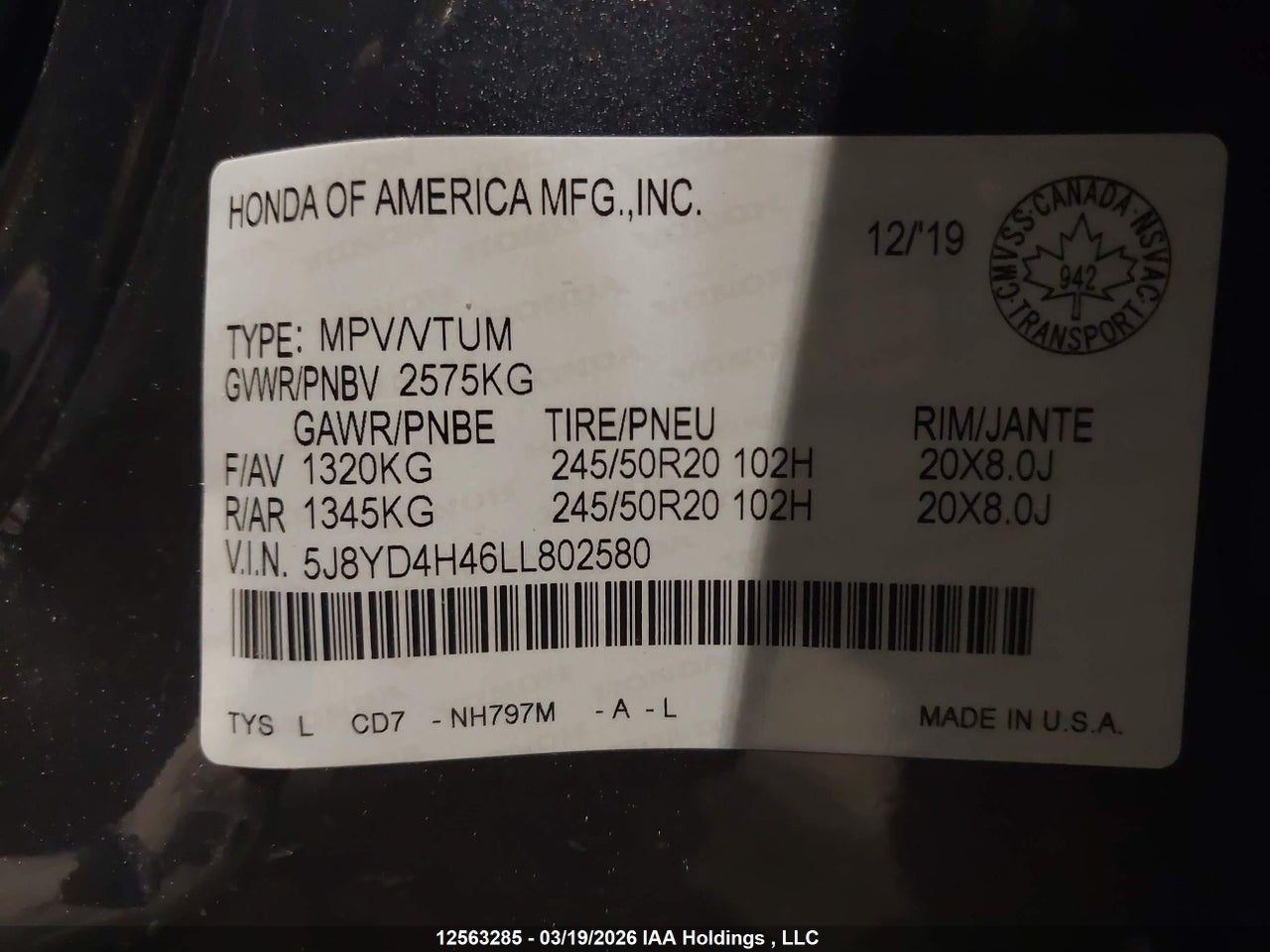 Image #/images/mount/5J8YD4H46LL802580_09.jpg for vehicle