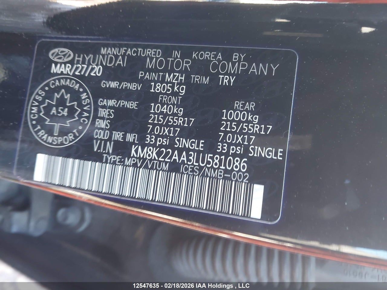 Image #/images/mount/KM8K22AA3LU581086_09.jpg for vehicle