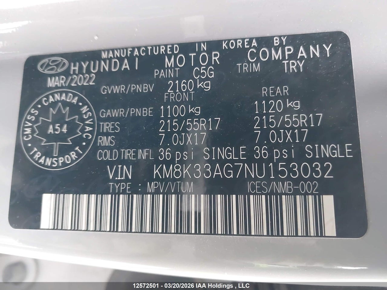 Image #/images/mount/KM8K33AG7NU153032_19.jpg for vehicle