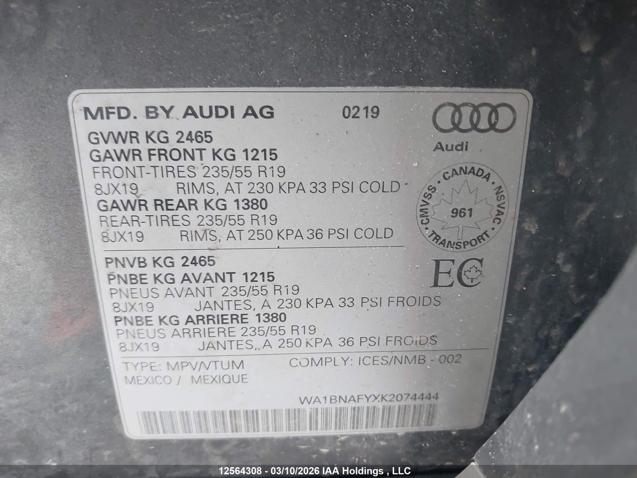 Image #/images/mount/WA1BNAFYXK2074444_09.jpg for vehicle